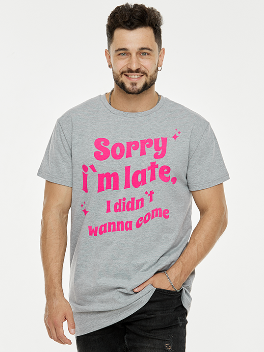 Футболка sorry im late
