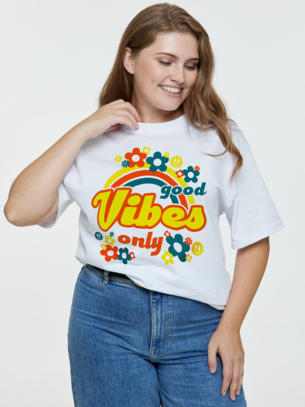 Футболка оверсайз Good vibes only