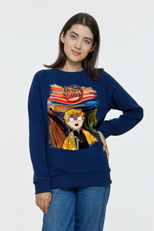 Свитшот унисекс Клинок рассекающий демонов