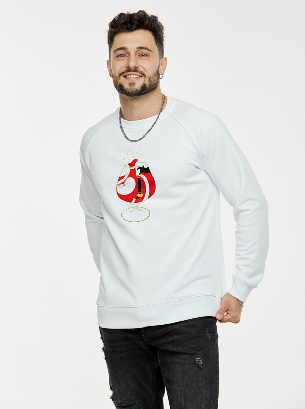 свитшот унисекс санта в бокале