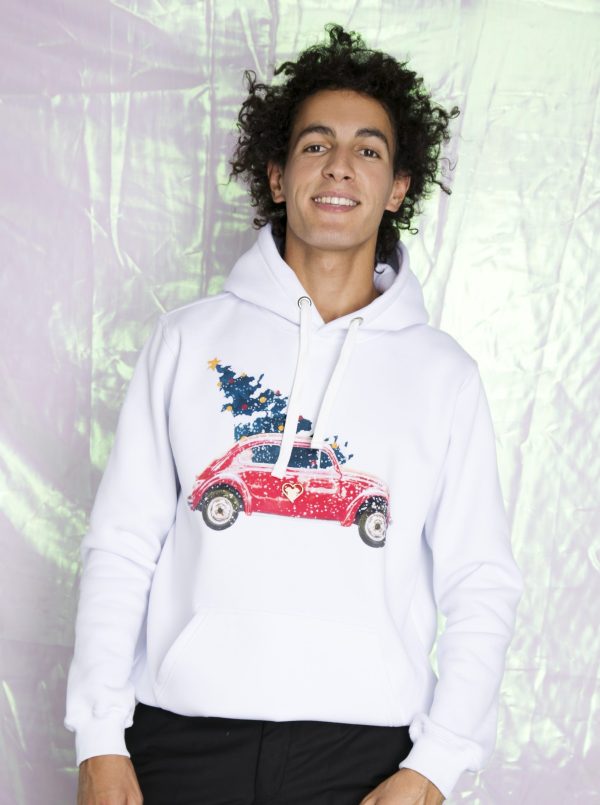 Толстовка унисекс новогодняя машина