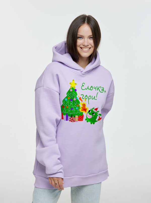 Толстовка оверсайз Елочка, гори
