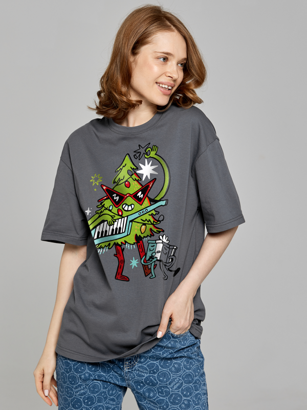 Футболка оверсайз Рок Елка