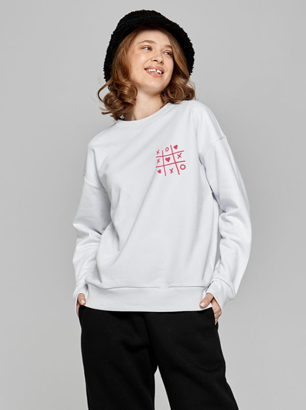 Свитшот женский оверсайз Крестики-нолики